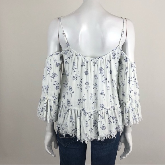 Molly Green Size S Floral Cold Shoulder Top - Picture 4 of 5